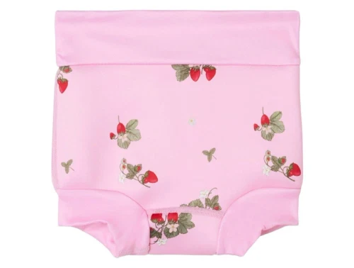 Lyserøde neopren babybadebukser med jordbær fra name It 13226594 fragrant lilac bagfra